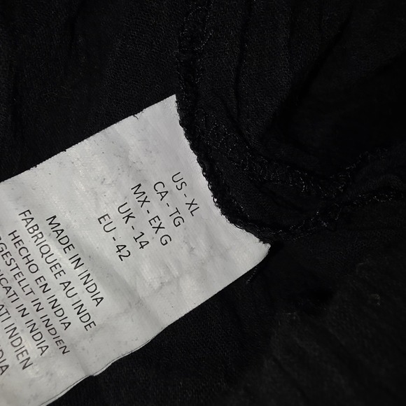 La Blanca Black Crochet Lace Trim V Neck Beach Cover Up Tunic Dress XL - Picture 9 of 11